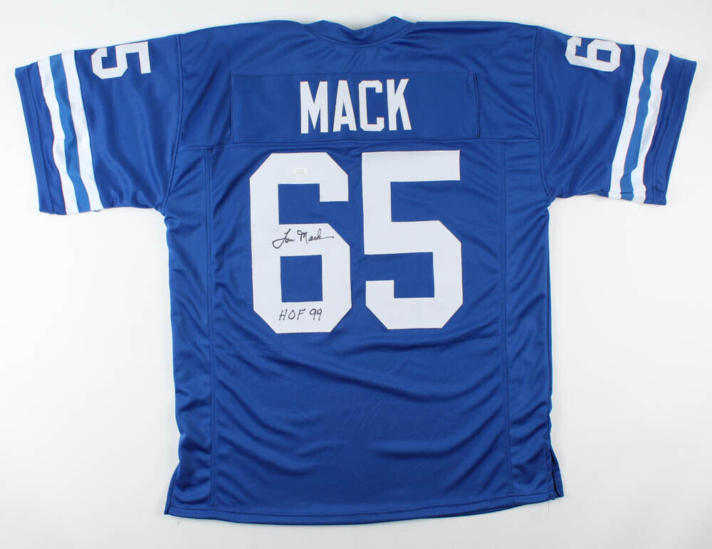 Tom Mack Signed Los Angeles Rams Jersey Inscribed HOF 99 (JSA COA) 11xPro Bowl
