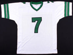 Boomer Esiason Signed New York Jets Green Jersey (JSA COA)4xPro Bowl Quarterback