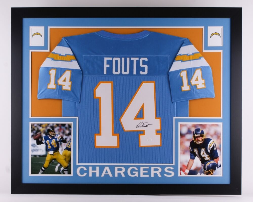 Dan Fouts Signed Chargers 35x43 Custom Framed Jersey (JSA) NFL MVP 1982
