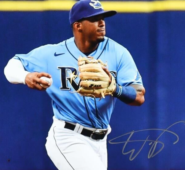 Unsigned Tampa Bay Rays Wander Franco Fanatics Authentic Three-Run Home Run  Photograph