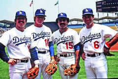 Dodgers: Signed Pair Mizuno Baseball Cleats Cey, Russell, Lopes, Garvey JSA COA