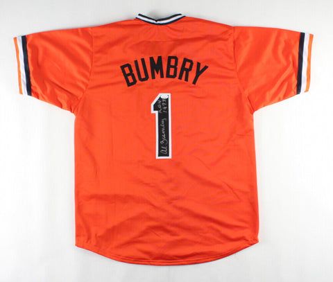 Al Bumbry Signed Baltimore Orioles Jersey (JSA COA)  Inscribed ROY 1973