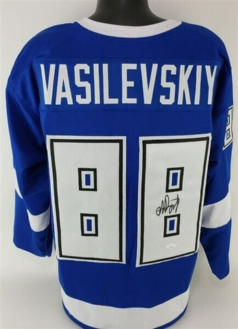 Andrei Vasilevskiy Signed Tampa Bay Lightning Jersey JSA COA / 4xAll Star Goalie