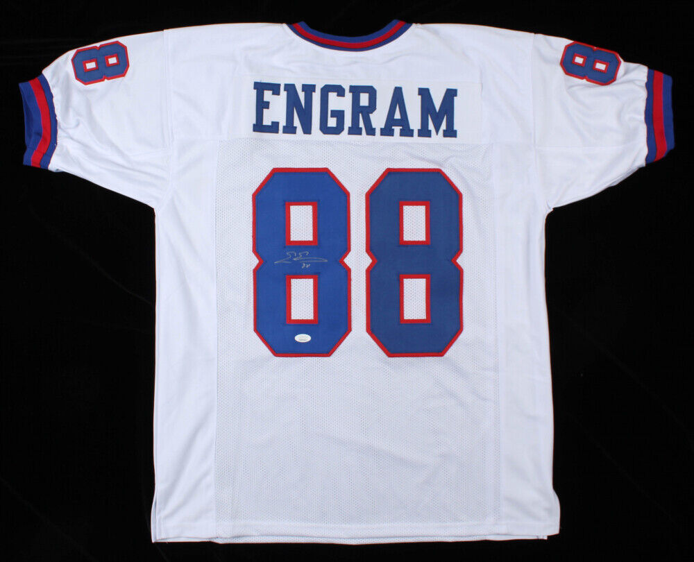 Evan Engram Signed Giants White Jersey (JSA COA) New York 1st Rd Pick 2017 / TE