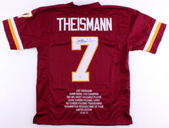 Joe Theismann Signed LE of 77 / Redskins Career Highlight Stat Jersey (PSA COA)