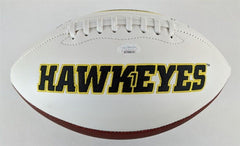 Ed Podolak "HOF Iowa 21" Signed Iowa Hawkeyes Logo Football (JSA Witness COA)