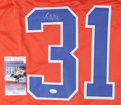 Grant Fuhr Signed Edmonton Oiler Jersey (JSA COA) 5xStanley Cup Champ Goaltender