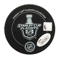 Niklas Hjalmarsson Signed Chicago Blackhawks Hockey Stanley Cup Puck (JSA Holo)