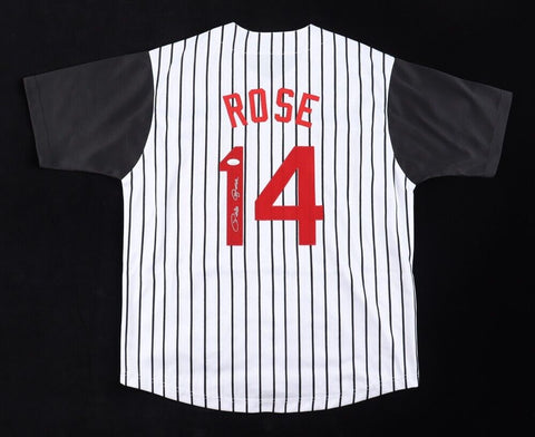 Pete Rose Signed Cincinnati Reds jersey (JSA) MLB's All Time Hit King w/4256