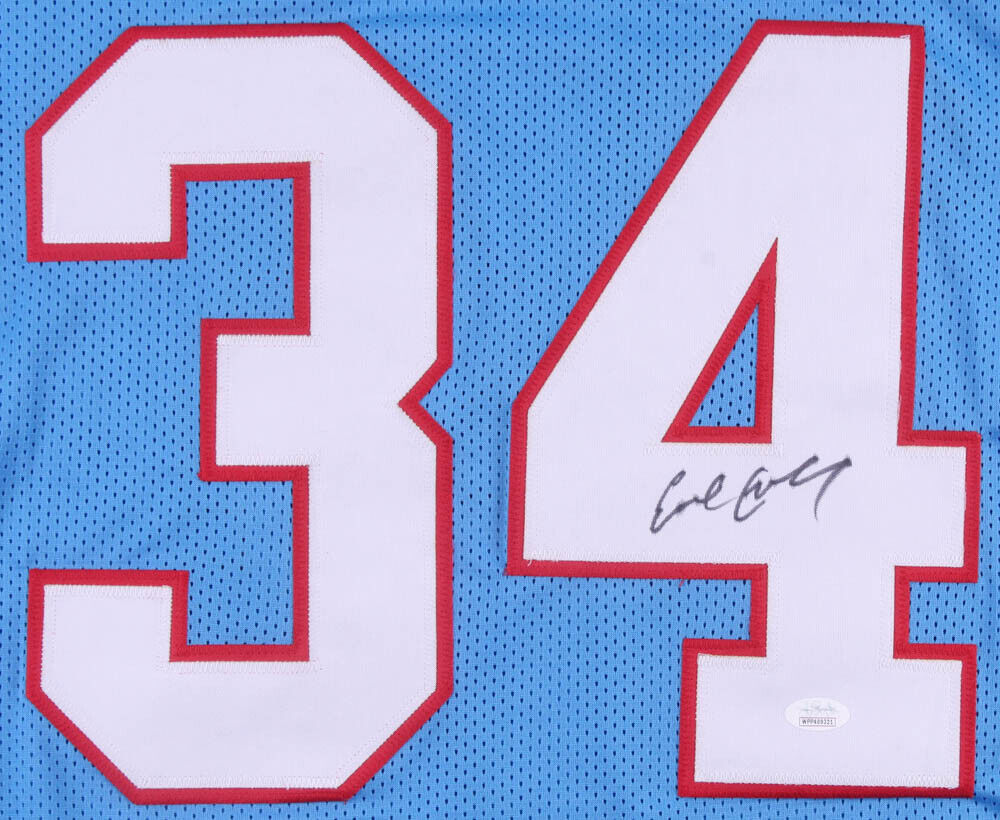 Earl Campbell Authentic Signed Light Blue Pro Style Jersey BAS Witness