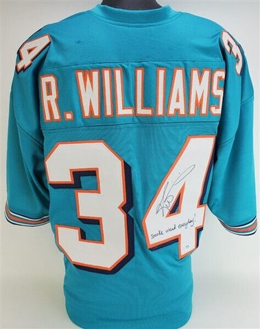 Ricky Williams Signed Miami Dolphins Teal Jersey Ins "Smoke Weed Everyday" (PSA)