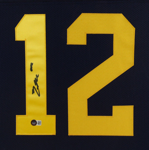 Cade McNamara Signed Michigan Wolverines 35x43 Framed Jersey (Beckett Hologram)