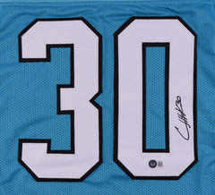 Chuba Hubbard Signed Panthers Teal Jersey (Beckett) Carolina 2021 Draft Pick RB