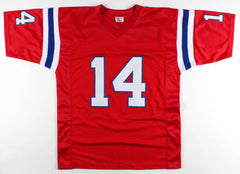 Steve Grogan Signed New England Patriots Jersey (AIV COA) Pats QB 1975–1990