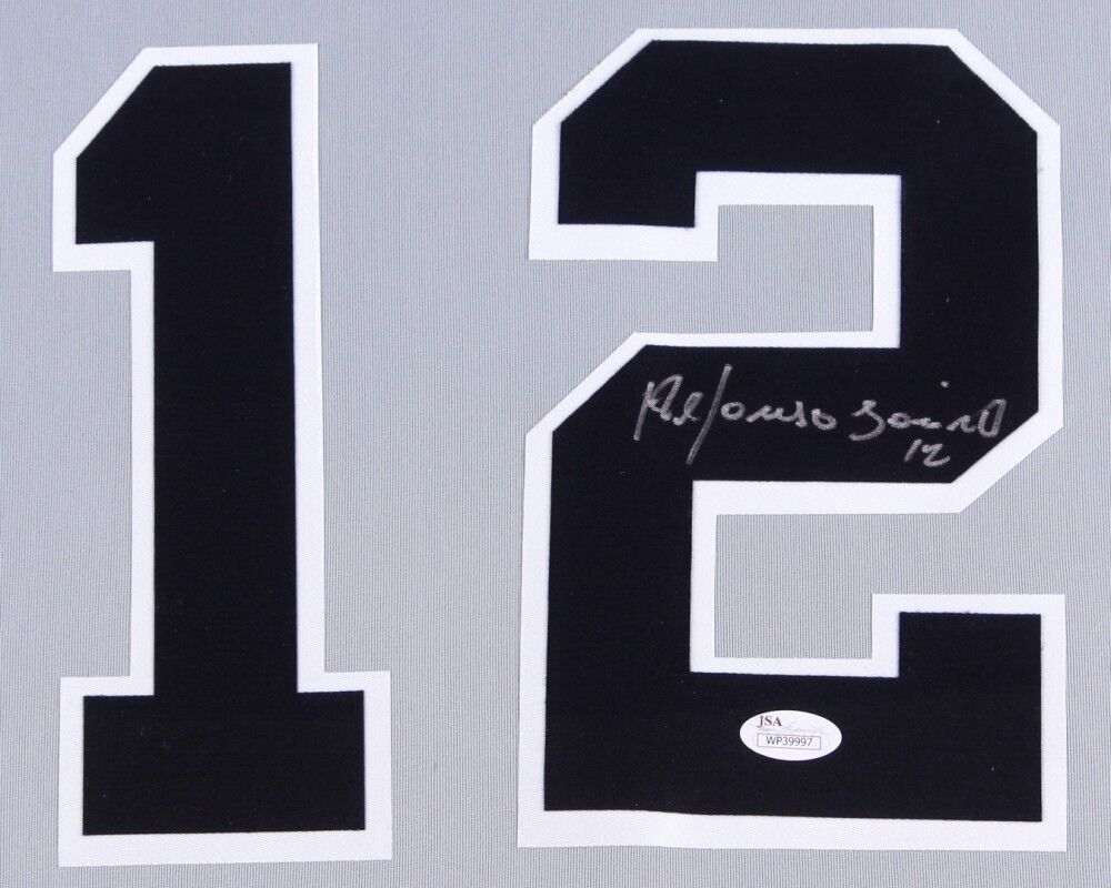 Alfonso Soriano Signed New York Yankees 35x43 Custom Framed Jersey (JSA  COA)