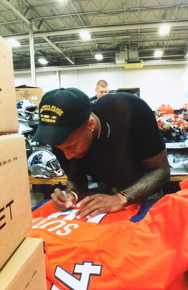 Courtland Sutton Autographed Denver Broncos 8x10 Photo w/ Plaque