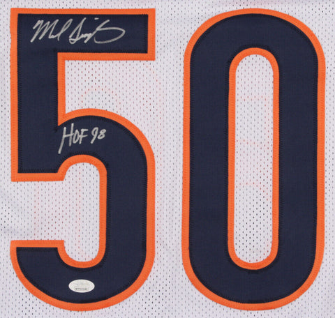 Mike Singletary Signed Chicago Bears White Jersey Inscribed "HOF 98" (JSA COA)