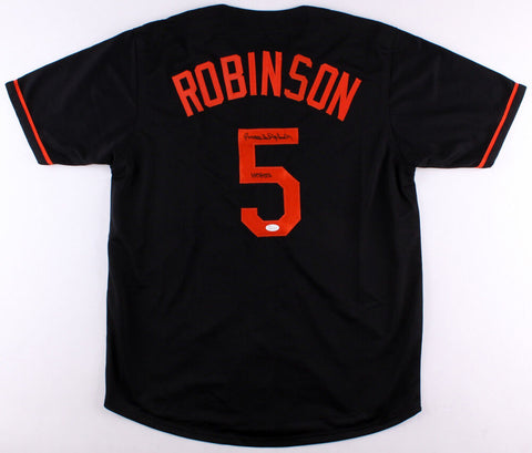 Brooks Robinson Signed Black Orioles Black Jersey Inscribed "HOF 83" (JSA COA)