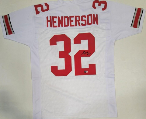 TreVeyon Henderson Signed Ohio State Buckeyes Jersey (Beckett) Jr. Running Back