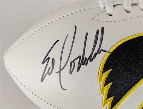 Ed Podolak "HOF Iowa 21" Signed Iowa Hawkeyes Logo Football (JSA Witness COA)