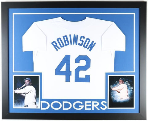 Jackie Robinson Brooklyn Dodger 35x43 Framed Jersey / 1955 World Series Champion