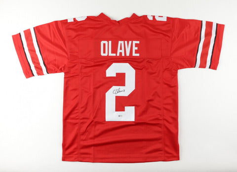 Chris Olave Signed Ohio State Buckeyes Jersey (Beckett COA) Senior Wide Reveiver