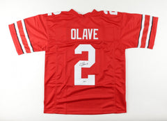 Chris Olave Signed Ohio State Buckeyes Jersey (Beckett COA) Senior Wide Reveiver