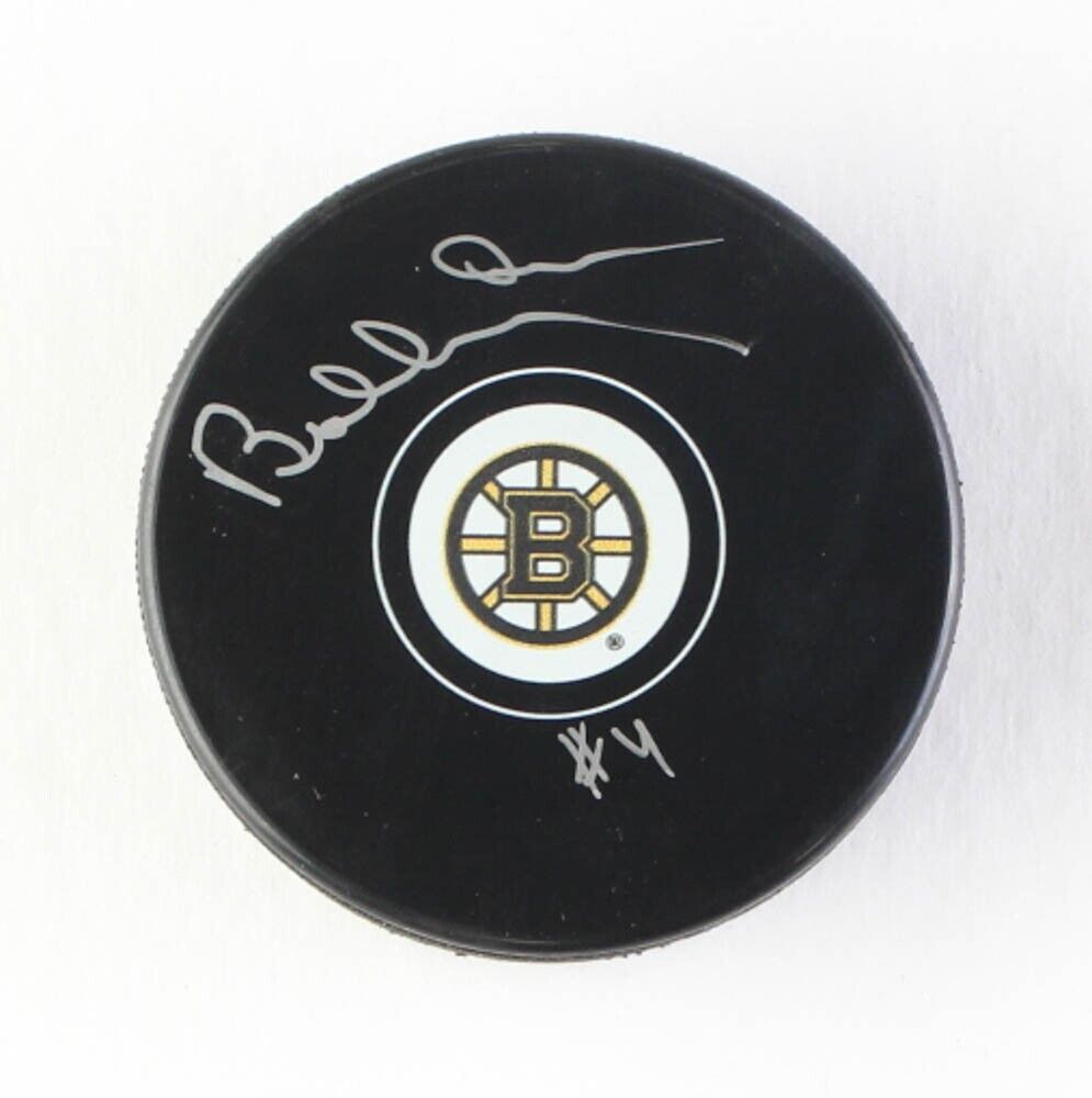 Bobby Orr Signed Official NHL Boston Bruin Logo Puck (Orr COA) 2xArt Ross Trophy