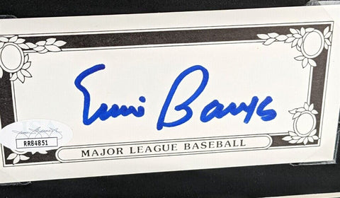 Ernie Banks Signed Cut Signature Matted 14x18 Display (JSA COA) Mr Cub