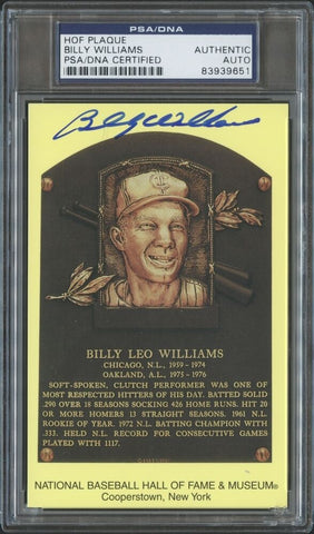 Billy Williams Cubs Signed Gold HOF Postcard (PSA Encap.) NL Batting Champ 1972