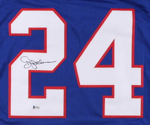 Ottis O.J Anderson Signed New York Giants Blue Throwback Jersey (Beckett COA)