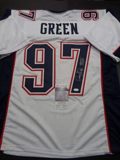 Jarvis Green Signed New England Patriots Jersey (JSA COA) 2xSuper