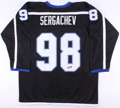 Mikhail Sergachev Signed Tampa Bay Lightning Black BOLTS Jersey (JSA Hologram)