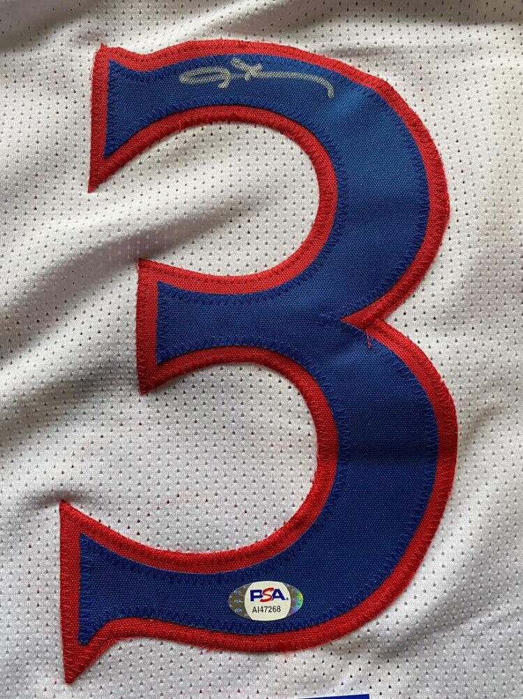 ALLEN IVERSON Autographed Philadelphia 76ers White / Red Jersey