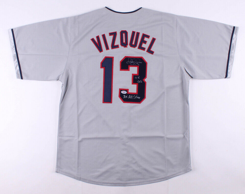 Omar Vizquel Signed Cleveland Indians Jersey Inscribed 11xGG