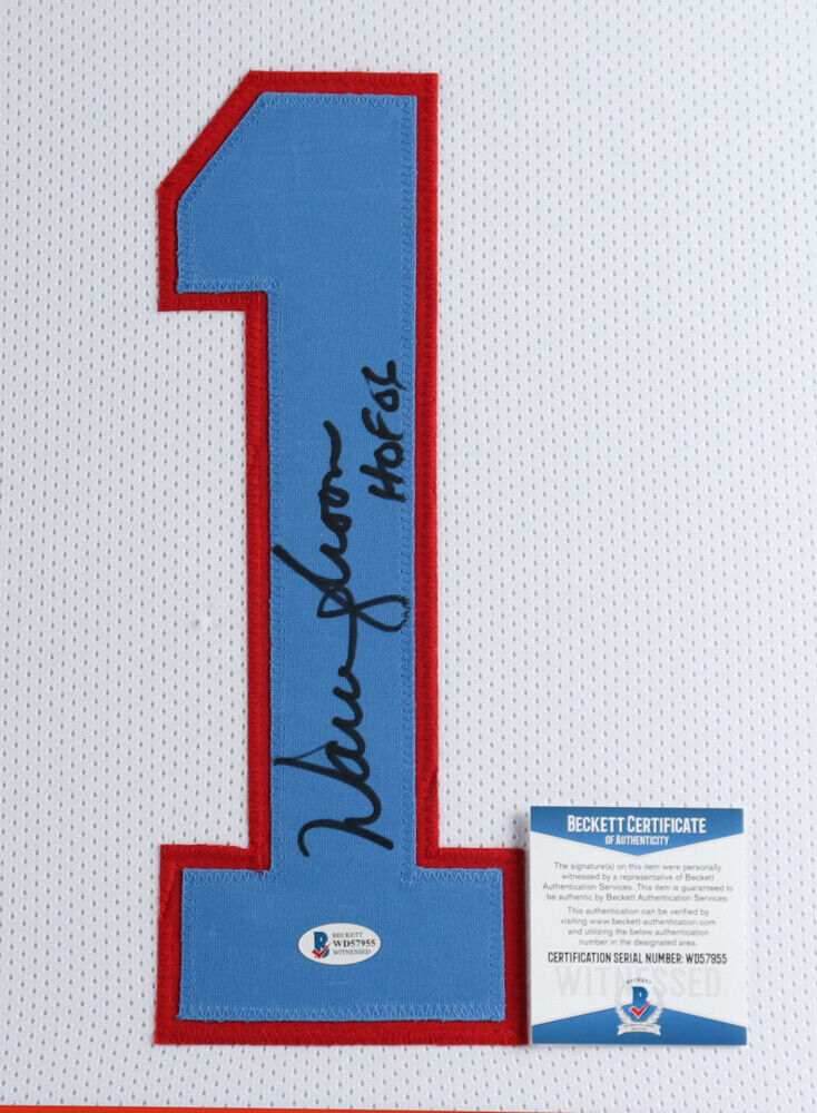 Warren Moon Framed Signed Jersey Beckett Autographed Houston Oilers