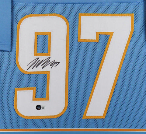 Joey Bosa Signed San Diego Chargers 35x43 Framed Jersey (Beckett Hologram)  L.B.
