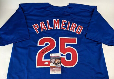 Rafael Palmeiro Signed Blue Cubs Jersey (JSA COA) 500 Home Run & 3000 Hit Club