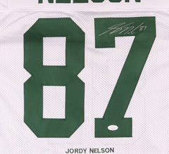 Jordy Nelson Green Bay Packers Signed Career Highlight Stat Jersey (JSA COA) W.R