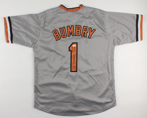 Al Bumbry Signed Baltimore Orioles Jersey Inscribed "ROY 1973" (JSA COA)
