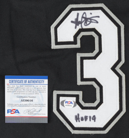Harold Baines Inscribed HOF 19  Signed Chicago White Sox Black Jersey (PSA COA)