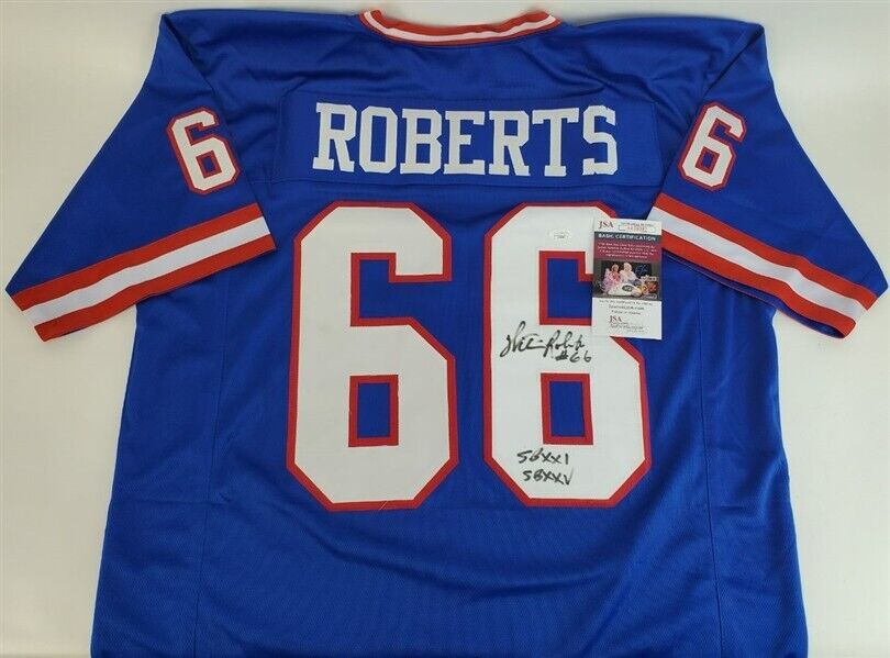 William Roberts Signed Giants Jersey Inscribed "SBXXI" and "SBXXV" (JSA COA) O.G