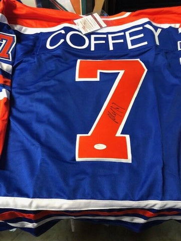 Paul Coffey Signed Edmonton Oilers Blue Jersey (JSA COA) 4x Stanley Cup Champion