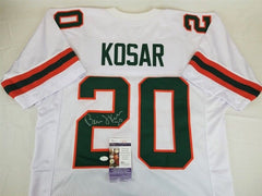 Bernie Kosar Signed Miami Hurricanes White Jersey (JSA COA) 1983 National Champs