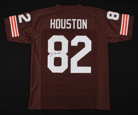Jim Houston Signed Cleveland Browns Jersey (JSA COA) 4×Pro Bowl Linebacker