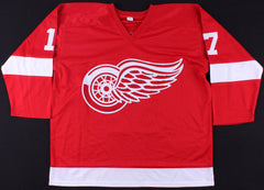 Brett Hull Signed Red Wings Red Jersey (JSA) 741 NHL Goals 4th Highest NHL total