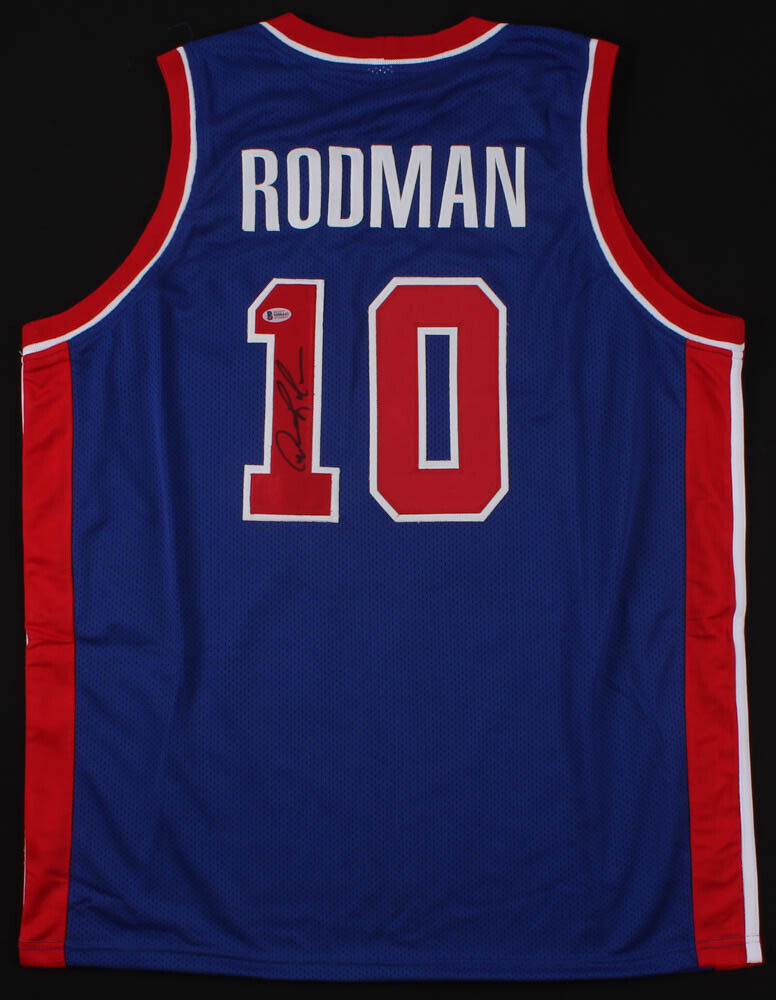 Dennis Rodman Signed Detroit Pistons Jersey (Beckett COA