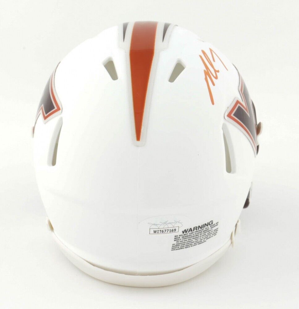 Michael Vick Signed Virginia Tech Hokies White Speed Mini Helmet (JSA –