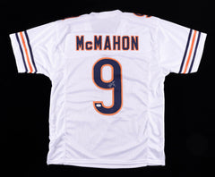 Jim McMahon Signed Chicago Bears White Home Jersey (JSA COA) Super Bowl XX Q.B.