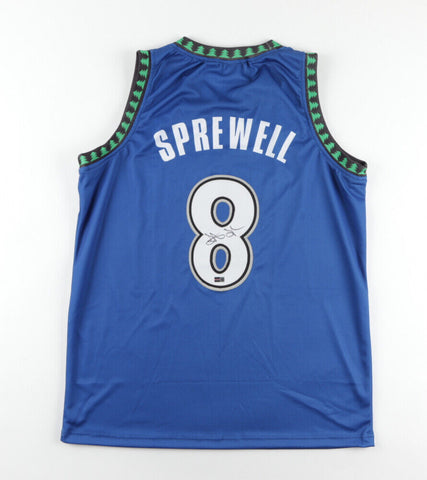 Latrell Sprewell Signed Minnesota Timberwolves Jersey (Steiner) 4xNBA All Star